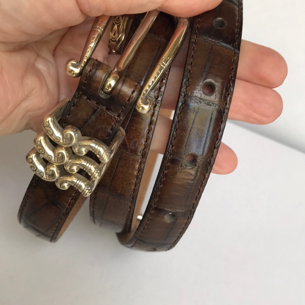 Vintage dark brown/silver Brighton leather belt - Picture 3 of 11